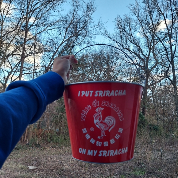 Sriracha Other - Decorative Sriracha Tin Bucket Advertising Collectible Red and White Hot Sauce